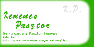 kemenes pasztor business card